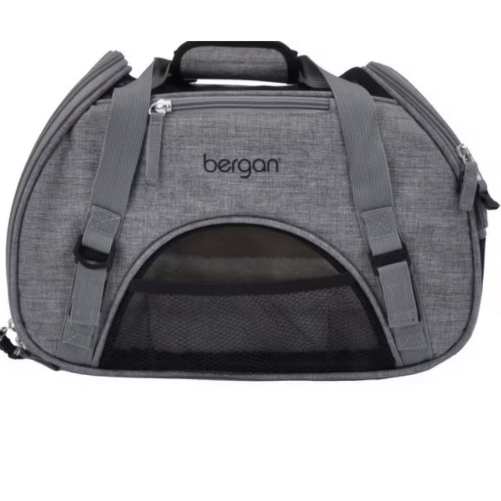 Gray Bergan comfort airline approved pet carrier